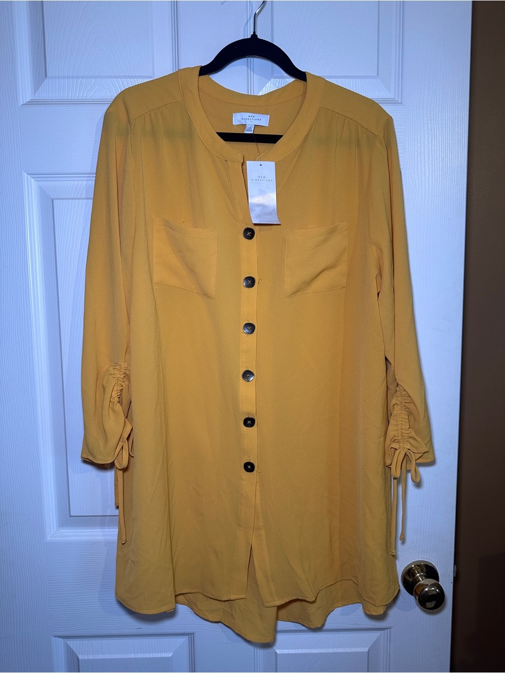 New Directions Yellow Button-Front Tunic